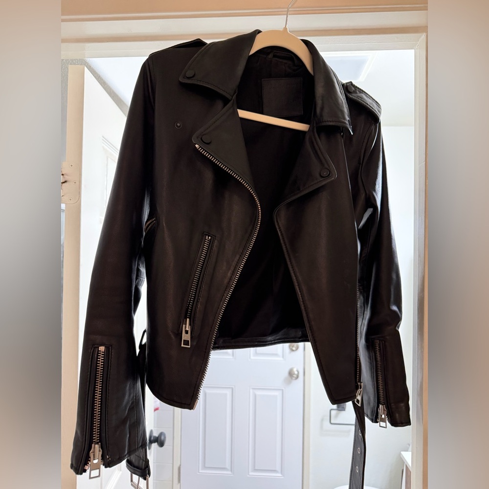 All Saints Classic Black Leather Jacket